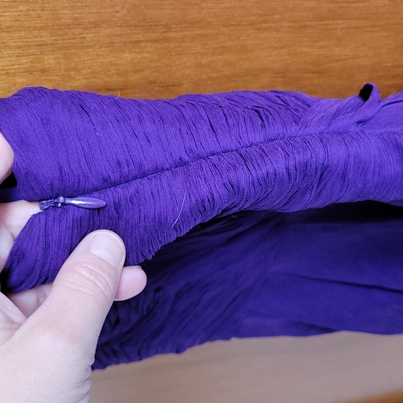 Purple JCrew silk dress siz 0 - Picture 3 of 7